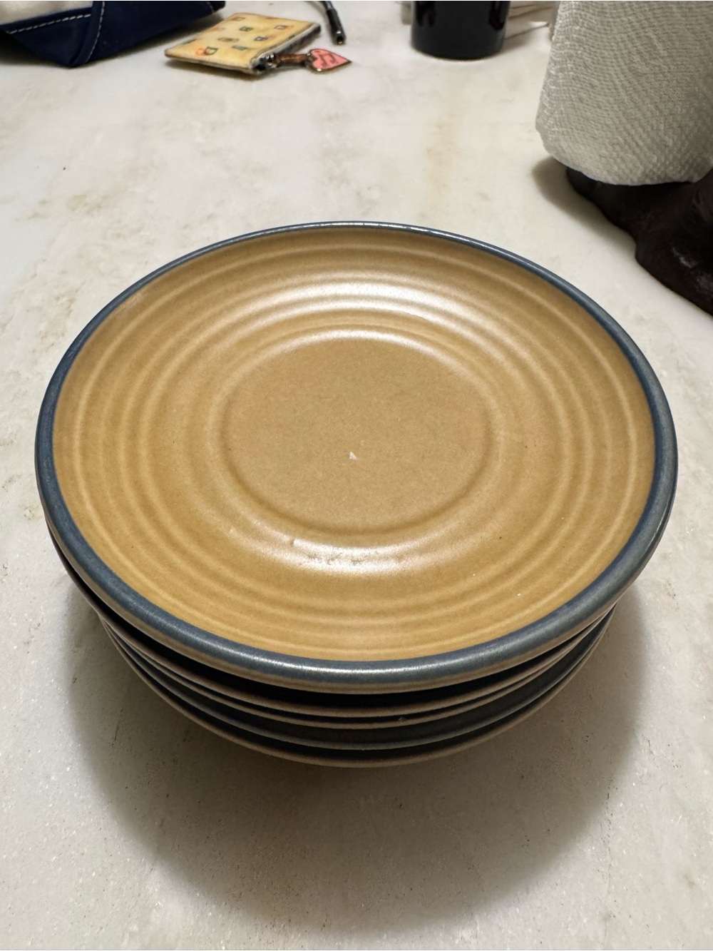 Five Pfaltzgraff Folk Art stoneware pattern